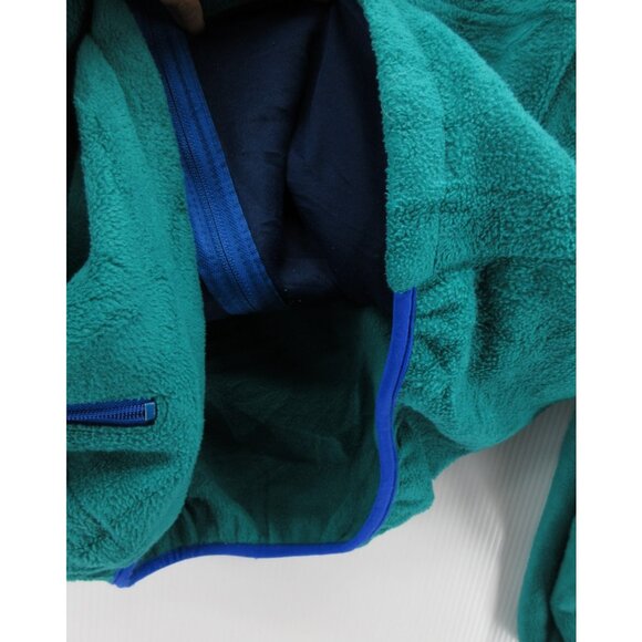 VINTAGE LL Bean Jacket XL Teal Fleece 90s Hiking Full Zip Coat - Picture 12 of 13